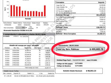 Uribelarrea y El Taladro se movilizan contra las exorbitantes facturas de luz